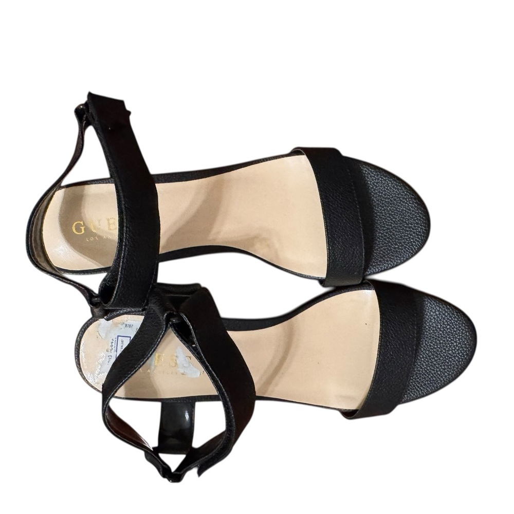 Guess WGBEYOND Black pLeather Platform Wedge Sandals 8.5 - Picture 2 of 7